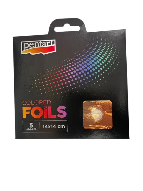 Metal Leaves - ВАРАК  5 листа пакет 14Х14см - Розово  Злато