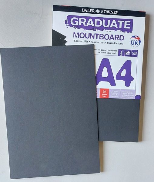 Daler-Rowney Graduate 1.25mm Thick A4 Mountboard  Black Colour