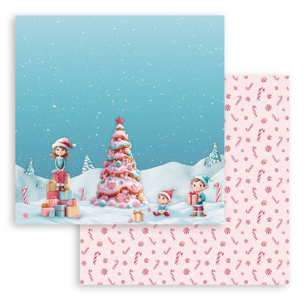 STAMPERIA, Candy Christmas tree 12x12 Inch Paper Sheets