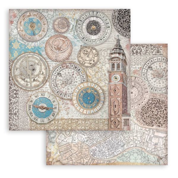 STAMPERIA, Venice City of Art bell tower 12x12 Inch Paper Sheets