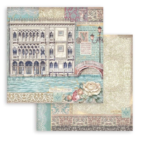 STAMPERIA, Venice City of Art Palace Museum12x12 Inch Paper Sheets