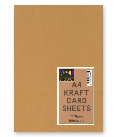 Крафт картон натурален кафяв А4 170 г / пакет 100 листа