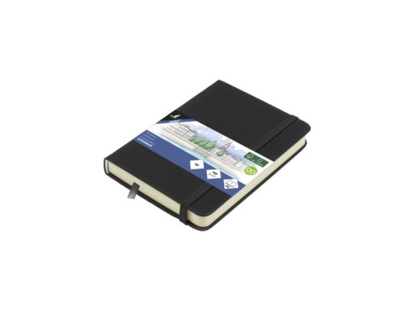 Скечбук твърда кожена корица с ластик KANGARO A6 80 листа / 140г