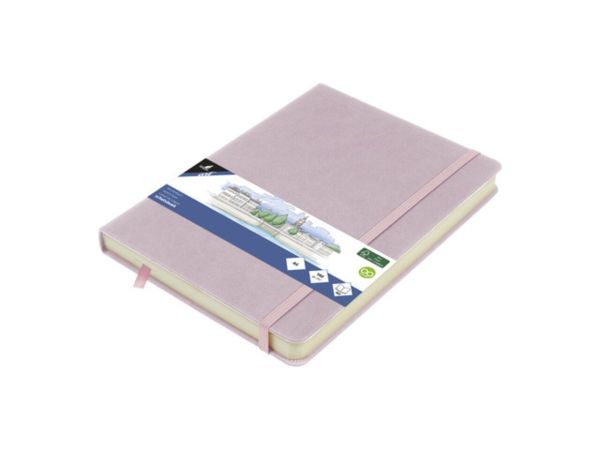 Скечбук твърда кожена корица с ластик KANGARO A5 80 листа / 140г