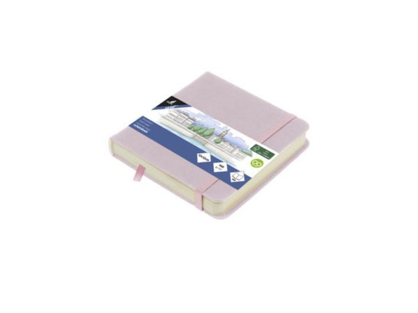 Скечбук твърда кожена корица с ластик KANGARO 12x12 cm 80 листа / 140г