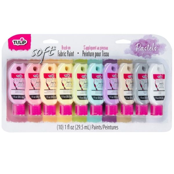 Matte Brush-On Soft Fabric Paint Pastel 10x1 fl oz 