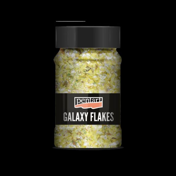 PENTART - GALAXY FLAKES, 15 gr. - Pluto yellow