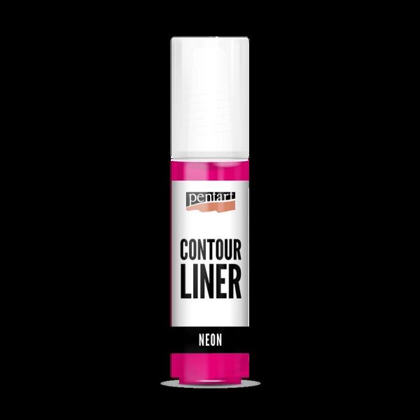 PENTART- Contour liner, glow in the dark pink