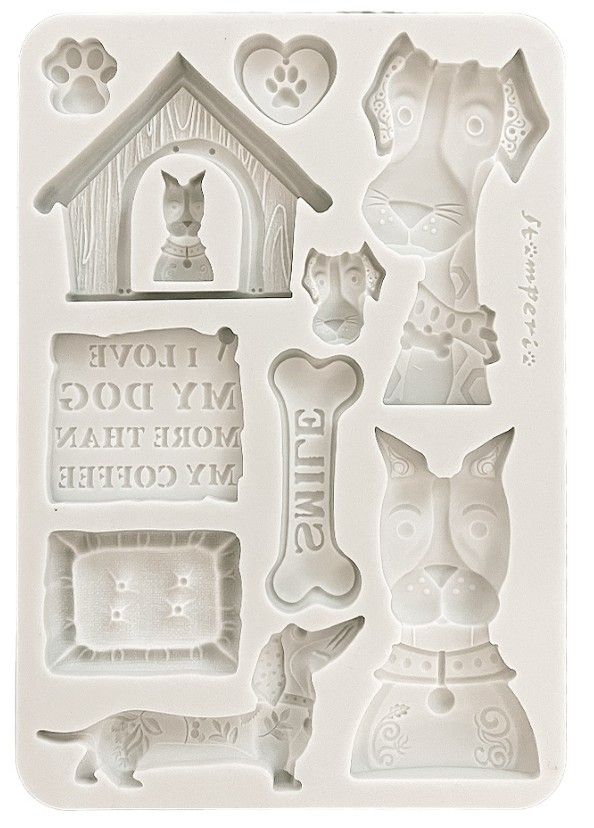Silicon mould A5 - Furry Friends I love my dog - Силиконова форма за моделиране молд