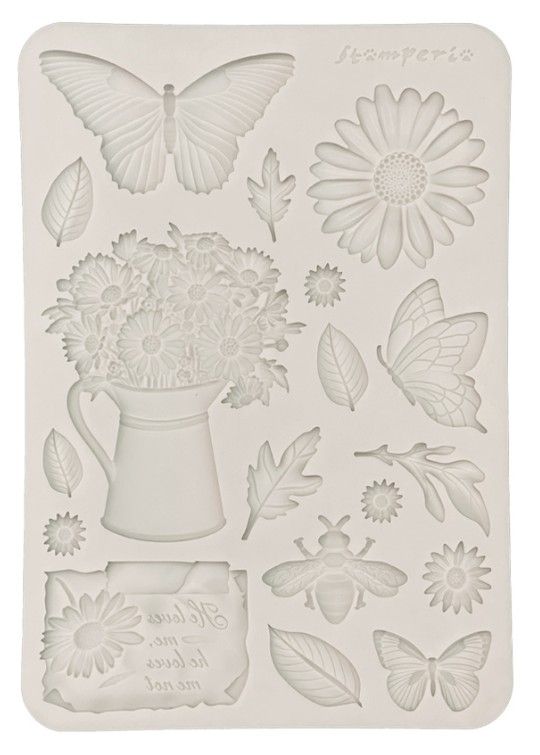 Silicon mould A5 - daisy and butterfly - Силиконова форма за моделиране молд