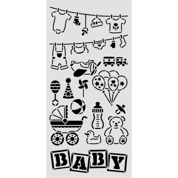 Stamperia, Thick stencil cm 12X25 - Baby elements