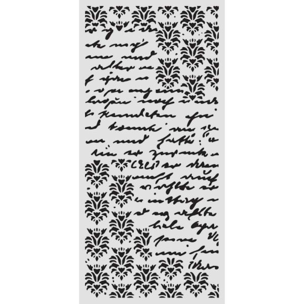 Stamperia, Thick stencil cm 12X25 - Secret Diary seal and writings