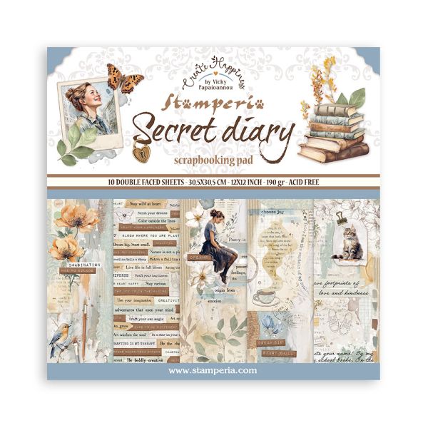 SCRAPBOOKING PAD 10 SHEETS - Create Happiness Secret Diary