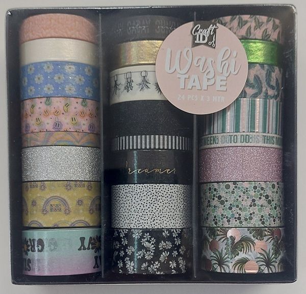 WASHI RICE tape BOX  - Японско деко тиксо 24бр Х 3м