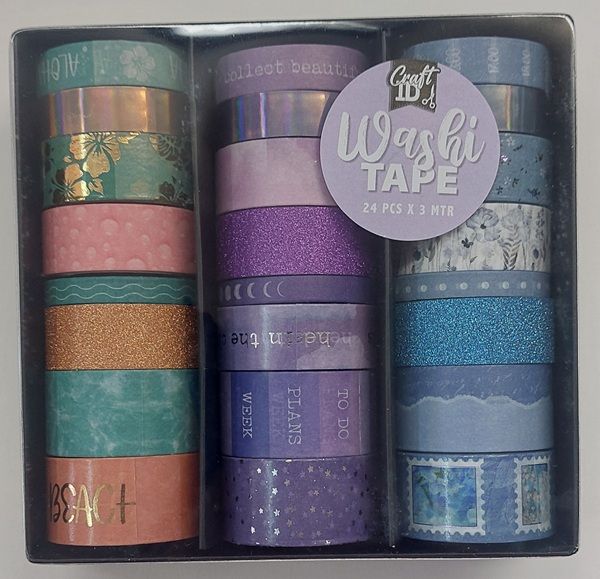 WASHI RICE tape BOX  - Японско деко тиксо 24бр Х 3м