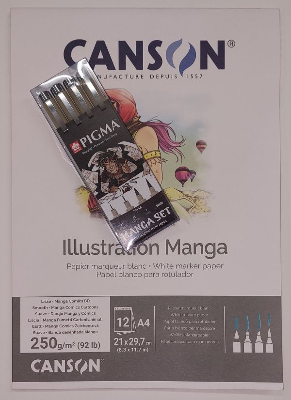 Скицник Canson Illustration + PIGMA  Japanese marker КОМПЛЕКТ