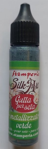 Контур ГУТА за коприна SILK ART Gutta 20 мл -  GLITTER DARK GREEN