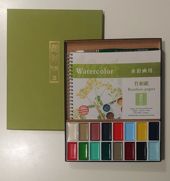 # GANSAI TAMBI WATERCOLOUR SET 16 JAPAN - Японски екстра фини  акварелни бои комплект