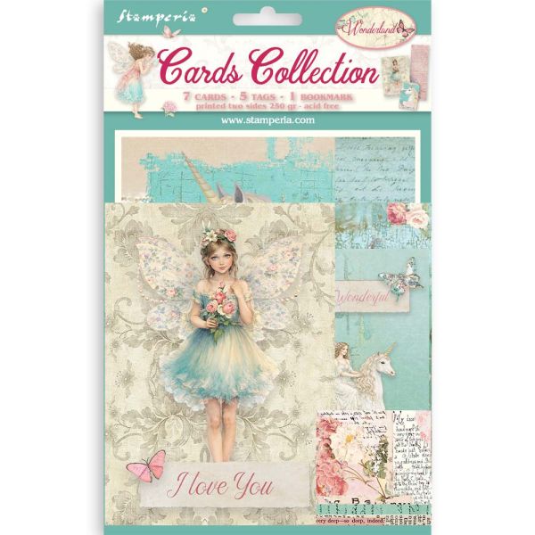 STAMPERIA, Cards Collection, Wonderland - Комплект заготовки за картички