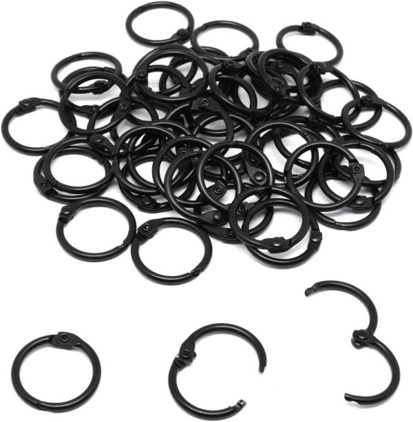 Рингове халки за албуми  CRAFTERS 25mm / 12 бр. BLACK