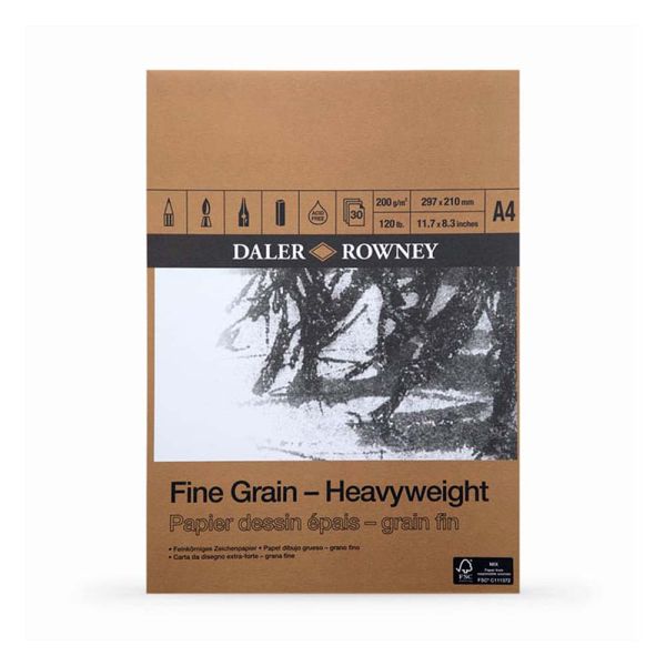 DR Fine Grain Pad, A4 200gsm 30 Sheets - Скицник графични техники А4