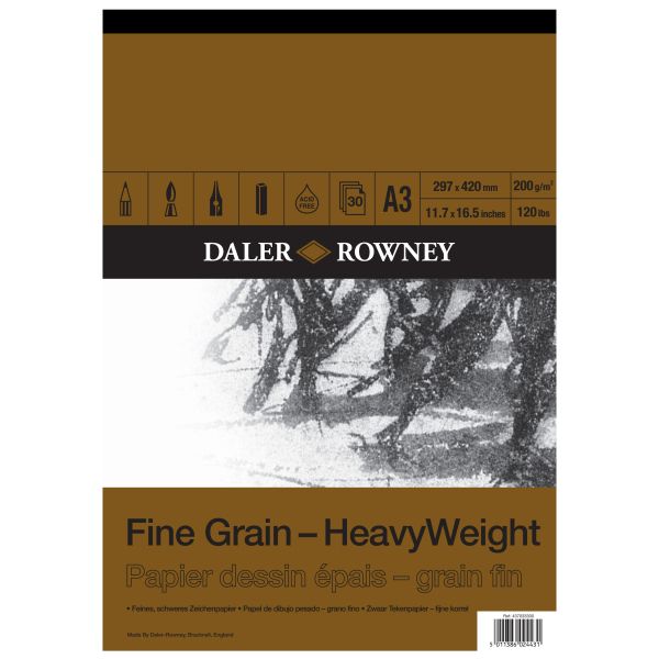 DR Fine Grain Pad, A3 200gsm 30 Sheets - Скицник графични техники А3
