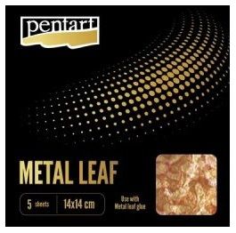 ВАРАК  PENTART METAL LEAF 5 листа пакет 14Х14см - Горено Злато