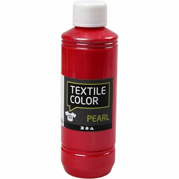 TEXTILE - Боя за рисуване върху текстил, за светла и тъмна основа 250мл. - Перла червено