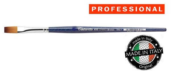 TINTORETTO FLAT BRONZO SYNT BRUSH  - Профи плоска четка със синтетичен косъм