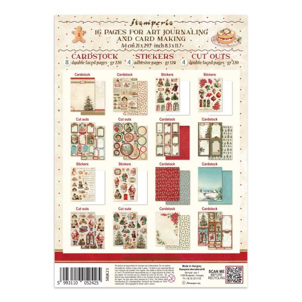 Дизайнерски блок  с елементи JUNK JOURNAL STICKERS  Classic Christmas