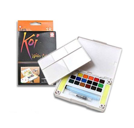 KOI SAKURA 18 Watercolours  + Aquabrush