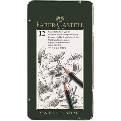 Комплект 12 графични молива 2H-8B - Faber-Castell 9000