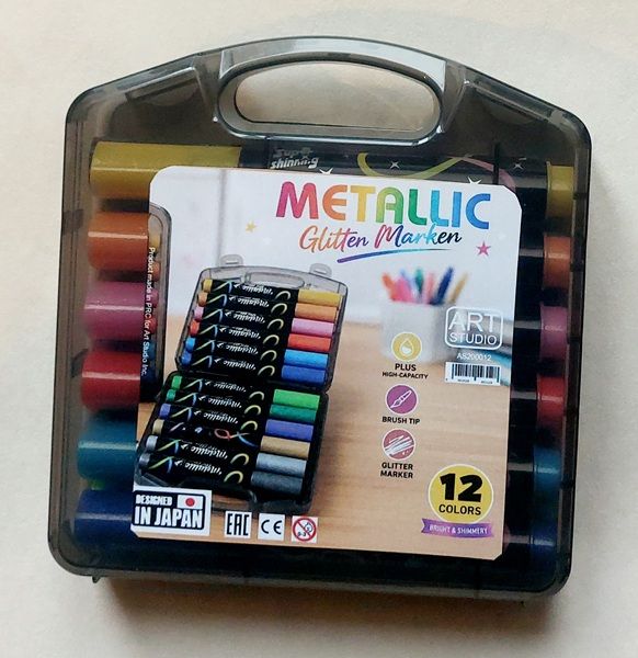  МЕТАЛИКОВИ БРОКАТНИ   маркери 12бр ART STUDIO  