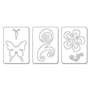 Karen Burniston - Butterfly, Flower & Swirl Set  - Щанци за рязане