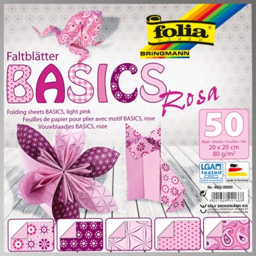 FB BASICS ROSA BLOCK  8х8" - БЛОК дизайнерски хартии 50л / 20х20см.