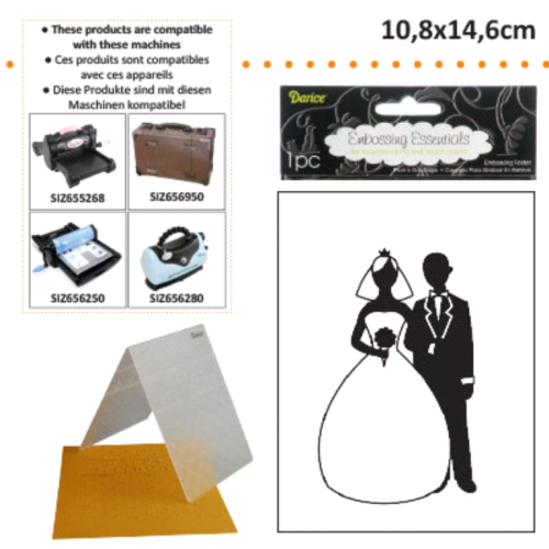 DARICE Emboss Folder - Папка за релеф 108 х 146 мм. Сватба Младоженци 