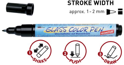 GLASS COLOR PEN - Маркер за стъкло - КОНТУР BLACK