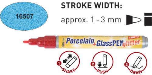 Porcelain & Glass Pen - Глитер маркер за порцелан и стъкло - Blue