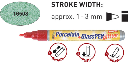 Porcelain & Glass Pen - Глитер маркер за порцелан и стъкло - Turquoise