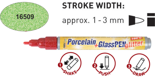 Porcelain & Glass Pen - Глитер маркер за порцелан и стъкло - Light Green