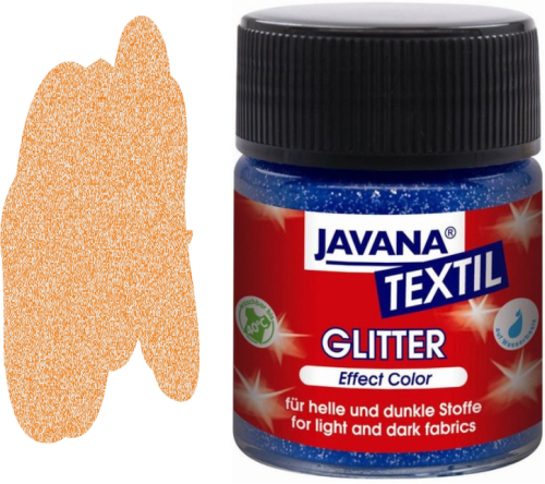 JAVANA GLITTER - Боя за рисуване върху текстил 50мл GLITTER ORANGE