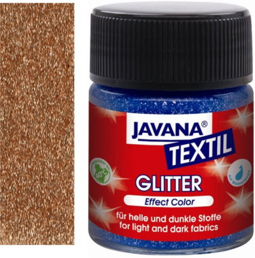 JAVANA GLITTER - Боя за рисуване върху текстил 50мл GLITTER GOLD BRONZE
