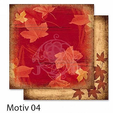 FB Autumn 04 - Дизайнерски картон с ембос-глитер елементи - 30,5 Х 30,5 см.