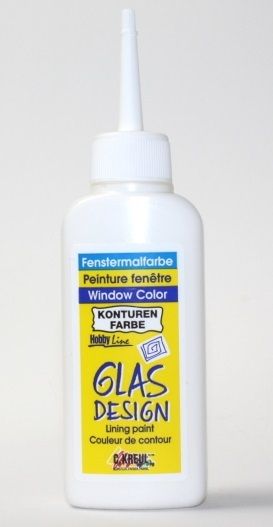 GLASS DESIGN WINDOW COLOR  - Контур за стъкло 80мл БЯЛ