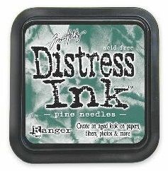 Distress ink pad by Tim Holtz - Тампон, "Дистрес" техника - Pine needles
