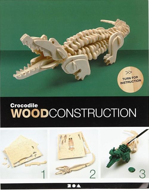 3D Wood Construction Kit CROCO - Дървен конструктор  33x10x10 