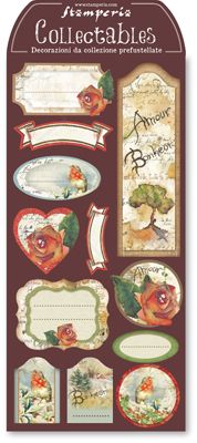 STAMPERIA COLLECTABLE DECORATIONS - Чипборд елементи FLOWERS & POEMS