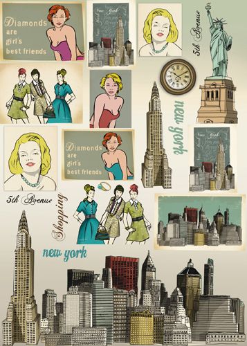 Stamperia Designer Felt  -Дизайн филц 50 x 70 см. - New York