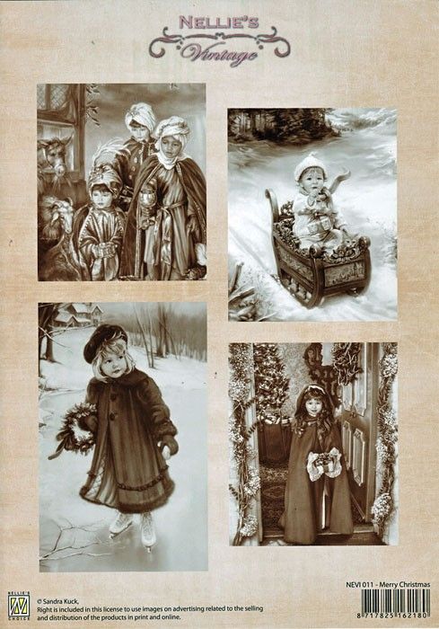 A4 DECOUPAGE Christmas Vintage  - АРТ декупажна хартия / 011