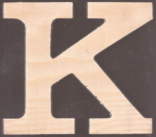 LETTER K  11cm - Обемнa дървенa буква 